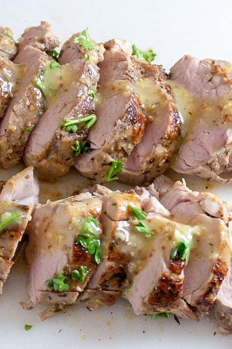 Sous Vide Recipes Pork Tenderloin, Pork Tenderloin Recipes Sous Vide, Pork Tenderloin Sous Vide Recipe, Sous Vide Pork Tenderloin Recipes, Pork Tenderloin Sous Vide, Sous Vide Pork Tenderloin, Maple Mustard Sauce, Sous Vide Pork, Mustard Pork Tenderloin