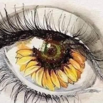 Sunflowers Aesthetic Drawing, Eyes Flowers Drawing, Sunflower Eye Drawing, Sunflower Eye Tattoo, Sunflower Sketch Aesthetic, Sunflower Sketch Pencil, Flowers With Eyes Drawing, Eye Flower Drawing, Cute Sunflower Drawing