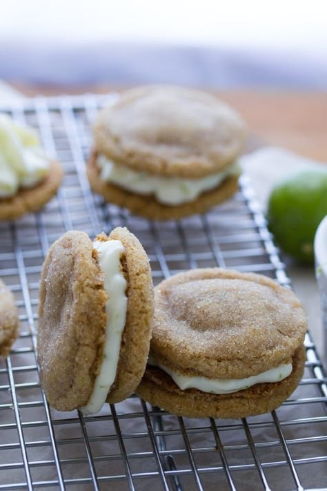 Key Lime Pie Sandwich Cookies | Sweet Peas & Saffron Key Lime Dessert Recipes, Lime Dessert Recipes, Sweet Peas And Saffron, Basic Sugar Cookie Recipe, Key Lime Cookies, Key Lime Desserts, Lime Cookies, Lime Desserts, Keylime Pie Recipe