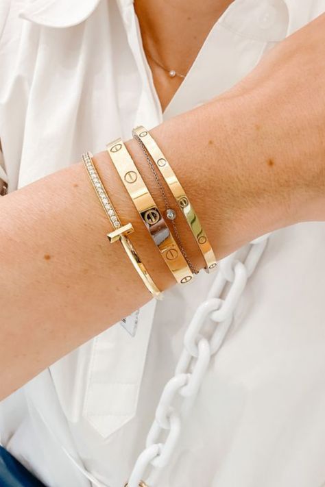 Love Bangle Cartier, Tiffany And Co Bangle, Cartier And Tiffany Bracelet Stack, Tiffany Bracelet Stack, Tiffany T Bracelet, Tiffany Bangle, Cartier Love Bangle, Cartier Bangle, Bracelets Outfit