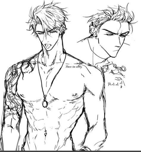 Drawing Men Body Pose Reference Sketch, Hot Male Drawing Reference, Man Tutorial Drawing, Man Refrence Pose Drawing, Tattoo Drawings For Men Arm, Anime Men Body Drawing, Anime Boy Anatomy, How To Draw Masculine Bodies, Anime Guy Base