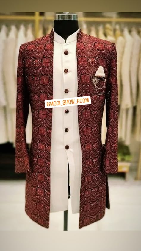 Nikah Dress For Men, Shervani Latest Design, Marriage Dress For Men, Indowestern Outfits For Men, Casual Wedding Suit, Marriage Clothes, Indowestern Outfits, Wedding Clothes For Men, Indian Groom Dress