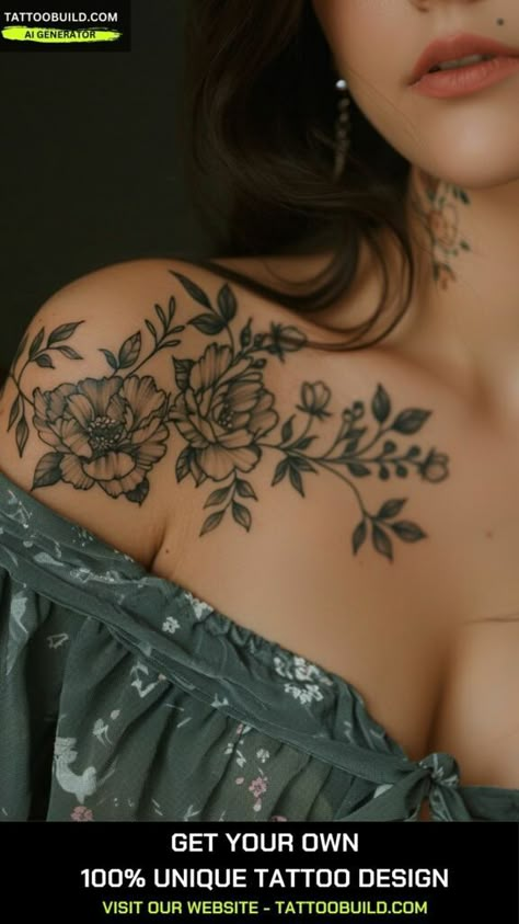 Elegant Tattoos For Women, Bug Tattoo Ideas, Shoulder Tattoos For Females, Top Of Shoulder Tattoo, Yourself Tattoo, Bird Shoulder Tattoos, Feminine Shoulder Tattoos, Women's Shoulder Tattoo, Front Shoulder Tattoos