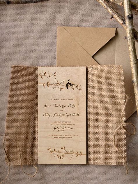 Diy Invitation Cards Handmade, Rustic Wood Wedding Invitations, Stylish Wedding Invitation, Wood Wedding Invitations, Wood Invitation, Handmade Wedding Invitations, Cheap Wedding Invitations, Laser Cut Wedding Invitations, Beach Wedding Invitations