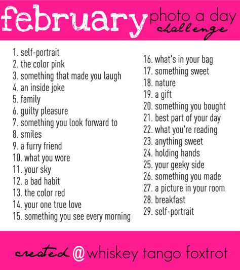 February Photo Challenge 2024, February Photo Challenge, Modeling Motivation, Instagram Challenges, Photography Challenges, February Challenge, Month Photos, Photo Challenges, Monthly Challenges