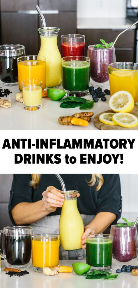 Anti Inflammation Shake, Inflammation Smoothie Recipes, Anti Inflammation Water, Juices For Inflammation, Antioxidant Drink Recipes, Juicing Inflammation, Juicer Recipes For Inflammation, Anti Inflammation Juice, Drink For Inflammation