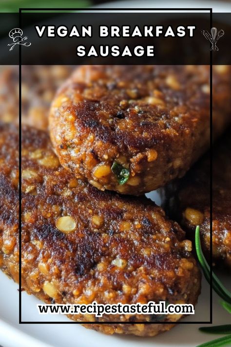 This flavorful vegan breakfast sausage is perfect for those seeking a gluten-free, soy-free, and nut-free option. Packed with fiber from lentils and mushrooms, and sweetened with apple and maple, these patties are a delicious start to your day. Vegan Breakfast Sausage Recipe, Vegan Breakfast Sausage, Vegan Sausage Recipe, Breakfast Sausage Recipe, Mushroom Breakfast, Breakfast Sausage Recipes, Sausage Patties, Vegetarian Sausages, Sausage Recipe