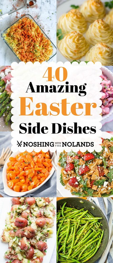 40 Amazing Easter side dishes to make your Easter dinner simple! #Eastersidedishes, #Easter, #sidedish Easter Potato Salad Recipe, Vegetable Easter Side Dishes, Easter Healthy Side Dishes, Easter Food Ideas Side Dishes, Easter Dishes Easy, Easter Food Sides, Traditional Easter Side Dishes, Easter Dinner Potato Sides, Easter Dinner Dishes