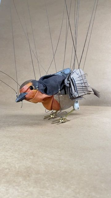 Bird Marionette, Bird Puppet, Plywood Art, Niche Aesthetic, Bird Artists, Pinned Post, Mechanical Art, Puppet Making, Insta Profile