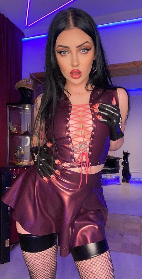 Latex Halloween Costume, Mini Skirt And Top, Latex Mini Skirt, Clubbing Outfits, Skirt And Top, Temporarily Unavailable, Short Skirt, Lace Tops, Skirt Top