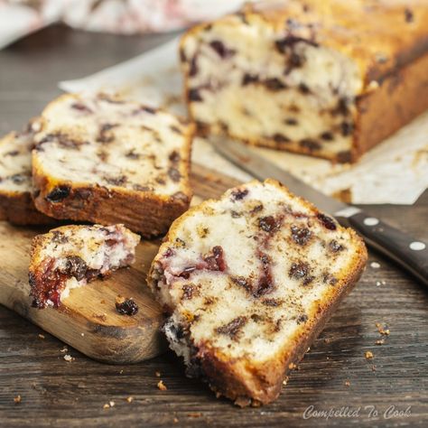 Chocolate Cherry Loaf, Cheese Dip Recipes Crockpot, Cherry Loaf, Cookie Icing That Hardens, Chocolate Loaf, Cherry Sauce, Swirl Cake, Cream Cheese Muffins, Sugar Cookie Icing