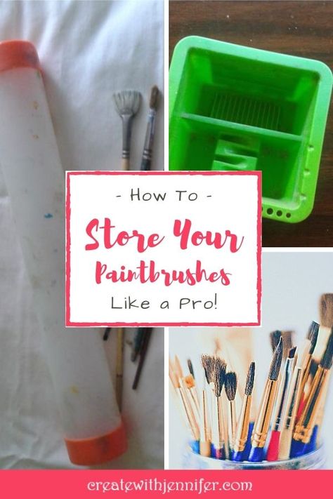 Tidy Up: How to Store Artist Paint Brushes Like a Pro! Paint Brush Cleaner, Art Studio Storage, Homemade Paint, Paint Brush Holders, Acrylic Paint Brushes, Paint Brush Art, Brush Type, Artist Brush, Storing Paint