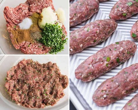 Easy Authentic Lebanese Beef Kafta made with ground beef, parsley, onion, and simple spices. Perfect for grilling or baking in the oven. Baked Kafta Recipe, Beef Kafta In Oven, Lebanese Beef Recipes, Lebanese Dishes Recipe, Beef Kefta, Gallete Recipe, Kefta Recipe, Beef Kafta, Easy Lebanese Recipes