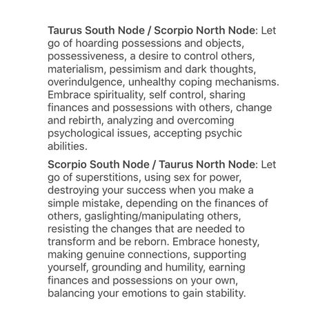 Taurus South Node, Taurus Degrees Astrology, South Node Taurus, South Node Scorpio, Psychology Astrology, South Node, Personality Chart, North Node, Astrology Meaning