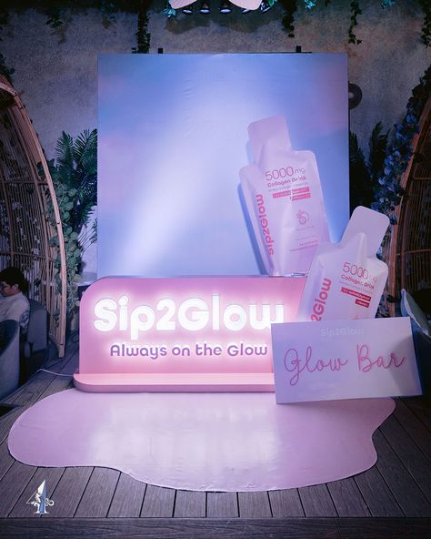 It was a pink and pretty first day of August for us with this event design that we did for @sip2glow 's launch! 🌸✨ Sip2Glow is the newest collagen bran din the Philippine market. It has Korean Collagen Tripeptide, which is 5x more effective than regular collagen. 💖 Photobooth Branding, Pink Trade Show Booth, Beauty Product Launch Event, Kylie Skin Pop Up Store, Brand Activation Photobooth, Collagen Drink, Korean Skincare, Event Design, Photo Booth