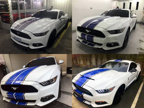 Mustang recommended White Blue Racing Stripes Stickers Mustang Racing Stripes, White Mustang, Mustang 2018, Blue Mustang, Super Snake, Gt 500, Shelby Gt, White Car, Racing Stripes