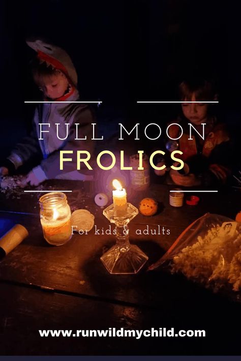 Full Moon Frolics: Evening Moon-Themed Activities for Families. How to plan a night packed with fun things to do during a full moon. #fullmoon #moon #moonactivities #moonkids #moonclub #kidsmoonclub #fullmoonactivities #nighttimeadventures #nightactivities Full Moon Craft, Harvest Moon Activities For Kids, Full Moon Party Ideas, What To Do On A Full Moon, Full Moon Crafts, Harvest Moon Party, New Moon Party, Full Moon Dinner, Full Moon Activities