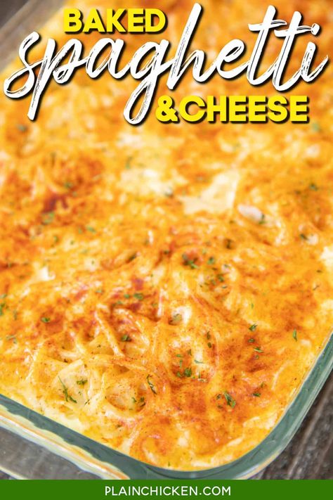 Spaghetti Mac And Cheese Baked, Monterey Spaghetti Bake, Spaghetti Cheese Recipe, Recipes With Monterey Jack Cheese, Baked Spaghetti And Cheese, Jack Cheese Recipes, Monterey Jack Cheese Recipes, Spaghetti And Cheese, Cream Cheese Spaghetti