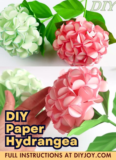 Hydrangea Paper Flower, Hydrangea Paper Flowers Diy, Paper Hydrangea Diy, Hydrangea Diy, Paper Hydrangea, Flowers At Home, Tissue Paper Flowers Diy, Hydrangea Flowers, Cheap Crafts