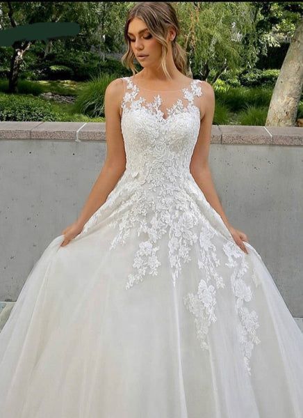 Wedding Dresses With Covered Back, Simple But Cute Wedding Dresses, Tank Top Wedding Dresses, A Line Wedding Dress Fall, Wedding Dresses Illusion Neckline, A Line Lace Wedding Dress With Sleeves, Wedding Dresses Simple Elegant Classy, Tank Top Wedding Dress, A Line Tulle Wedding Dress