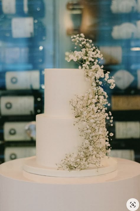 Classic Wedding Cake, Dream Wedding Cake, White Wedding Theme, Simple Wedding Cake, Modern Wedding Cake, Cool Wedding Cakes, White Wedding Cake, Wedding Cakes With Flowers, Minimal Wedding