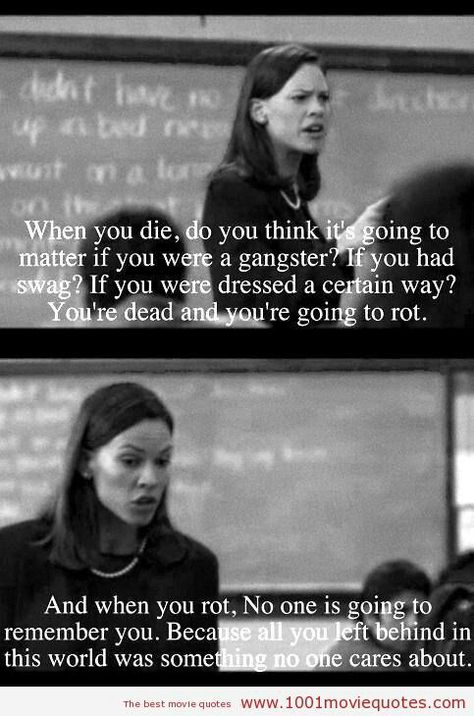 Freedom writers is and forever will be my favorite movie! Freedom Writers, Favorite Movie Quotes, Movies And Series, Movie Lines, Film Quotes, Tv Quotes, Movie Quotes, Beautiful Words, Good Movies