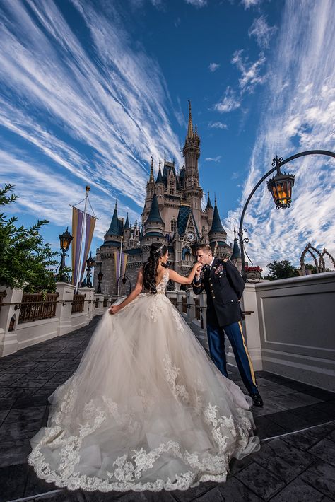 Lazaro Wedding Dress, Disney World Wedding, Disney Wedding Dresses, Disney Fine Art, Disney Fairy Tale Weddings, Disney Castle, Castle Wedding, Disney Dresses, A Castle