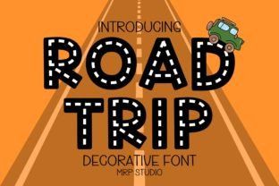 Road Trip Sign, Road Trip Design, Road Typography, Road Font, Easter Fonts, Childlike Wonder, Fonts 2023, Decorative Fonts, Art Deco Patterns