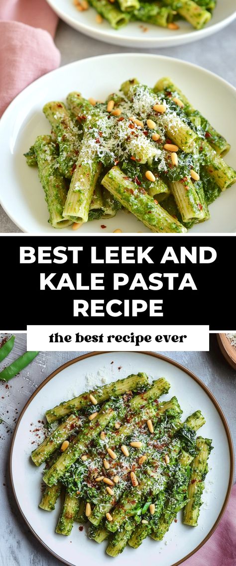 Image for Best Leek and Kale Pasta Recipe Kale And Leek Recipes, Kale Pasta Recipe, Leek Pasta, Kale Pasta, Leek Recipes, Healthy Choice, Best Food Ever, Cozy Evening, Dinner This Week