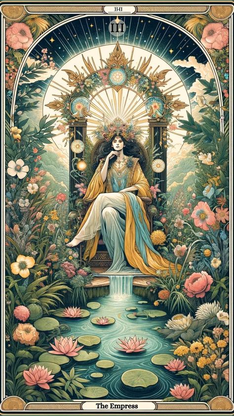 Empress Tarot Card, Empress Tarot, Tarot Significado, Online Tarot, Tarot Major Arcana, Tarot Cards Art, Tarot Card Meanings, Tarot Art, Major Arcana