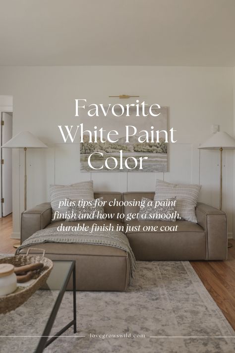 Home blogger Liz Fourez shares her favorite creamy white paint color that is the perfect light, bright neutral without feeling cold or stark Best Behr Creamy White, Best Cozy White Paint, Alabaster White Living Room, Best Creamy White Paint Color, Neutral White Paint Colors, Warm White Living Room, Creamy White Paint Colors, Vintage Home Decor Eclectic, Interior Exterior Doors