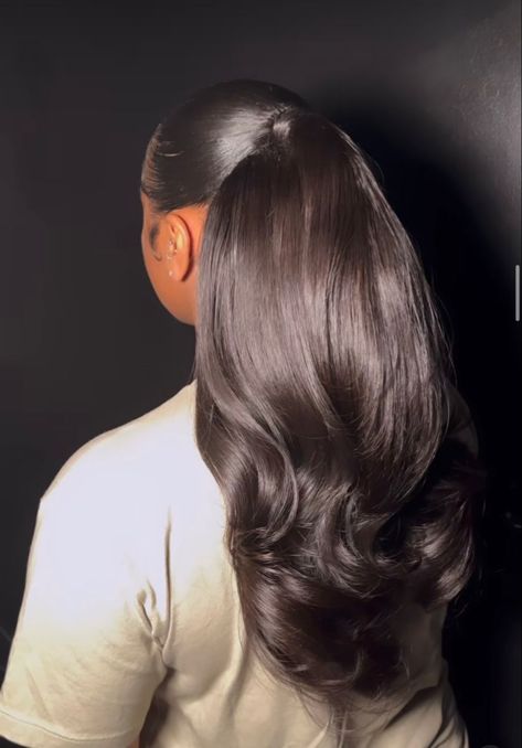 Flat Iron Hair Styles, Slick Hairstyles, Busy Women, Hair Laid, Hair Ponytail Styles, Silk Press, Ponytail Styles, Baddie Hairstyles, Half Up Half Down