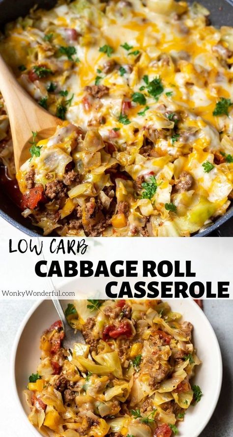 Unstuffed Cabbage Casserole, Cabbage Casserole Recipe, Cabbage Casserole Recipes, Cabbage Roll Casserole, Keto Friendly Recipes, Cena Keto, Unstuffed Cabbage, Cabbage Roll, Low Carb Easy