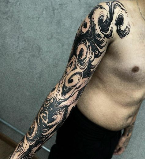 Mangas Tattoo, Jagua Henna, Unique Tattoos For Men, Abstract Tattoo Designs, Uv Tattoo, Blackout Tattoo, Wicked Tattoos, Forearm Tattoo Design, Ornamental Tattoo