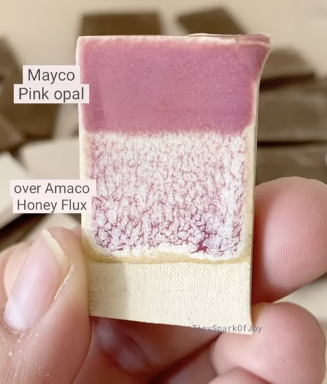 Kiln Fired Clay Projects, Oatmeal Glaze Combinations Amaco, Pink Opal Glaze Combinations, Himalayan Salt Glaze Mayco, Amaco Glaze Layering Oatmeal, Mayco Glaze Pink Opal, Grey Opal Mayco Glaze, Mayco Glaze, Ceramic Glazing