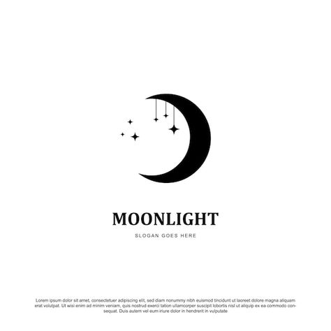 Moonlight Logo Design, Moonlight Logo, Light Logo Design, Moon Store, Magic Store, Light Logo, Moon Logo, Moon Light, Star Logo