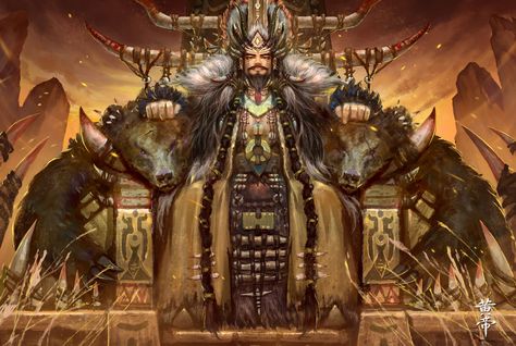 ArtStation - 黄帝Yellow Emperor, 猛嗷 嗷 Chinese Emperor Art, Yellow Emperor, Chinese Emperor, Queen Art, Character Concept, Samurai Gear, Egypt, Concept Art, Character Art