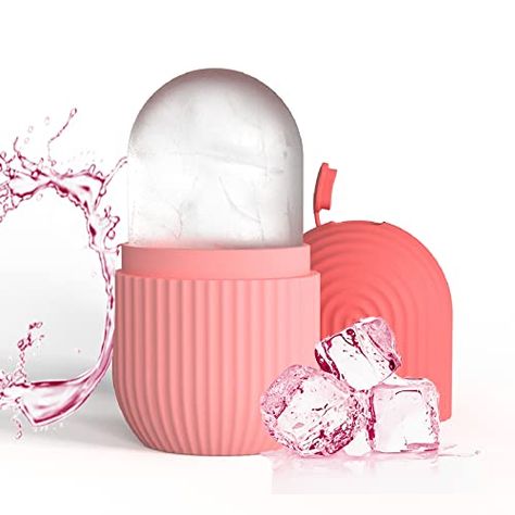 Joyeee Ice Face Roller, Reusable Silicone Mold Face Massage Eye Facial Beauty Skin Care Tools Apply Ice for Shrink Pores Anti Wrinkle Reduce Puffiness Improve Skin Elasticity, Striped, Pink Ice Face Roller, Ice Face, Face Massager Tool, Ice Facial, Face Tone, Facial Massage Tool, Eye Roller, Face Tools, Facial Toning