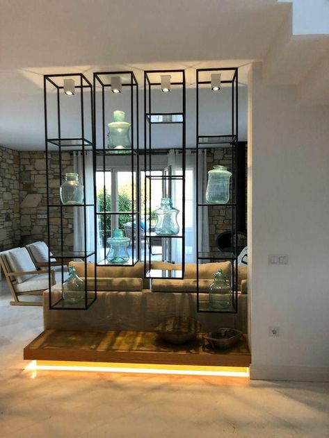 Modern Elegance Indoor Unique Metal Room Divider Room Divider Ideas, Metal Room Divider, Divider Ideas, Transitional Decor Kitchen, Ideas For Living Room, Living Room Design Inspiration, Living Room Partition, Living Room Partition Design, Room Partition Designs