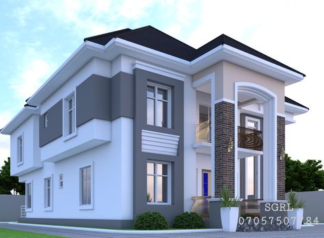 6bedroom duplex all ensuite with big sitting room 07057507784,07067061854 Nigeria House Design, 4 Bedroom Bungalow House Plans, 4 Bedroom Bungalow, Building Design Plan, Bungalow Style House, Bungalow Style House Plans, Residential Building Design, Duplex Design, Best Modern House Design