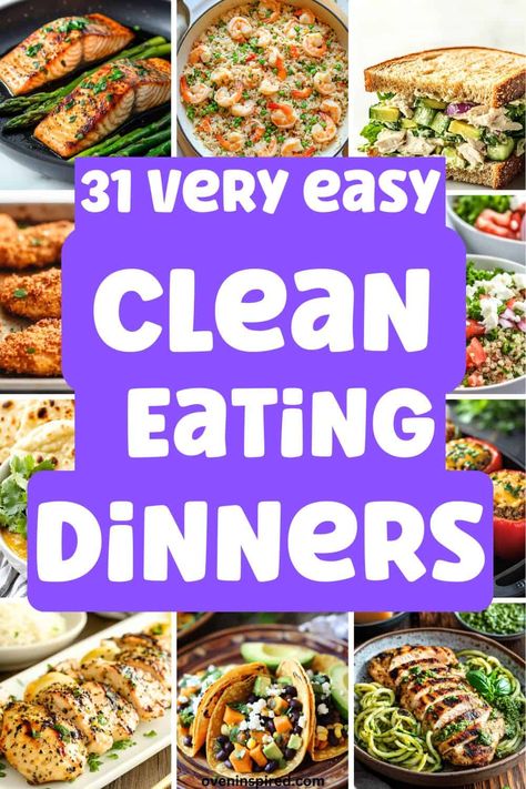 Check out these easy clean eating dinners for the entire month. Get your clean eating meal prepping ready. Menu For Healthy Eating, Healthier Eating For Beginners, Simple Ingredient Healthy Meals, Clean Eating Menus For Beginners, Fast Healthy Dinner Recipes Clean Eating, Basic Healthy Dinners, Last Minute Healthy Dinner Ideas, Basic Meal Prep Clean Eating, Clean Eating Family Recipes