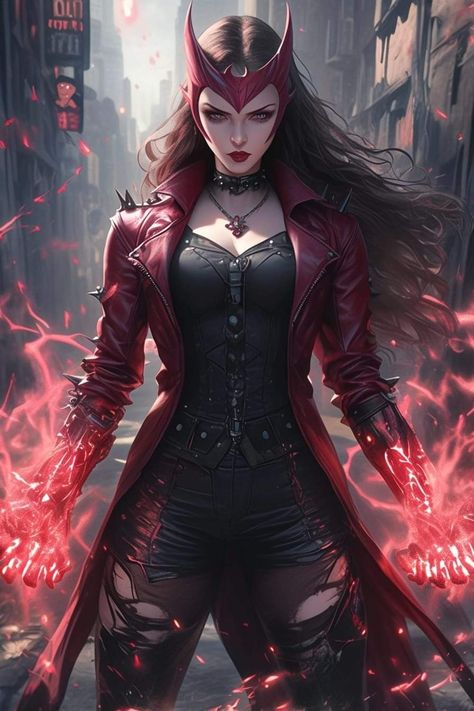 Spider Man And Scarlet Witch, Scarlet Witch Design, Dc Universe Online Character Design, Scarlet Witch Anime, Super Villain Character Design, Scarlet Witch Fanart, Stick Marvel, Scarlet Witch Art, Scarlet Witch Wallpaper