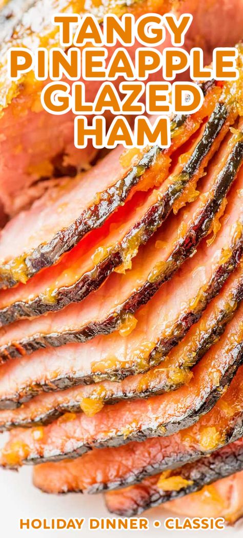 Peach Ham Glaze Recipe, Peach Glazed Ham, Best Spiral Ham Recipe, Pineapple Glaze For Ham, Brown Sugar Ham, Pork Dinners, Pineapple Ham, Pineapple Glaze, Ham Glaze Recipe