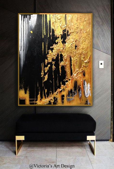 Black, White and Gold abstract paintings on canvas, Textured painting, Сanvas art, Extra Large wall art, Modern Textured Art, Artwork for Home, Office painting by Victoria Stepanovska by Victoria's Art Design on Etsy. I can offer Original Oil Painting Abstract on canvas, Framed art, Wall Art, Gallery Wrap and Stretched Canvas. 100% hand painted oil painting on artist grade. Real Oil Paints, Real Art. Each oil painting is created by hand using only the finest canvas and oil paints available! Black Gold Painting Canvas Art, Gold Painting Canvas, Black And Gold Abstract Painting, Art Deco Website, Pop Art Interior Design, Abstract Resin Art, Office Painting, Canvas Art For Sale, Interior Design History