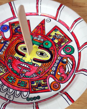 Activities: Make an Aztec Sundial Sundial Craft, Aztec Crafts, 6th Grade Activities, Third Grade Social Studies, 6th Grade Social Studies, Ancient Aztecs, 5th Grade Social Studies, Mayan Art, Sundials