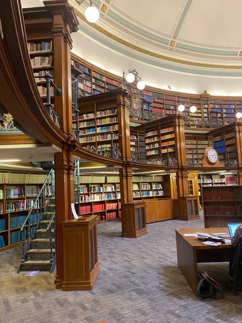 This is a picture i took in Liverpool Central Library. Liverpool Central Library, Liverpool Library, Liverpool Aesthetic, Space Library, School Girly, College Core, Grand Library, Autumn School, Liverpool Wallpapers