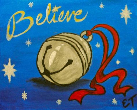 Polar Express Painting Canvas, Polar Express Drawing, Polar Express Painting, Polar Express Art, Polar Express Kid, Movie Canvas Painting, Polar Express Bell, Believe Polar Express, Polar Express Theme