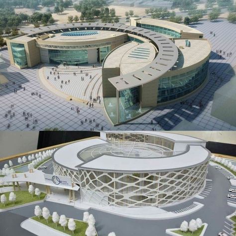 Circular Concept Architecture, Circular Building Facade, Circular Building Architecture, Circle Architecture, Architecture Design Presentation, Circular Buildings, School Building Design, Architecture Design Process, Round Building