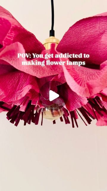 J O H A N N A on Instagram: "🌺🌸🌷
.
.
.
.
.
.
#diy #crafts #flowerlamp #pyssel #papercrafting" Diy Flower Lights, Installations Ideas, Paper Flower Lights, Flower Lamps, Flower Lamp Shade, Flower Lamp, Organza Flowers, Crepe Paper Flowers, Making Paper