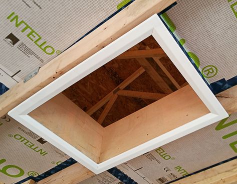 Urban Rustic: Installing an Airtight Attic Hatch - GreenBuildingAdvisor Attic Door Insulation, Attic Access Door, Attic Storage Solutions, Pier And Beam Foundation, Attic Door, Attic Staircase, Attic Doors, Building A Door, Traditional Staircase